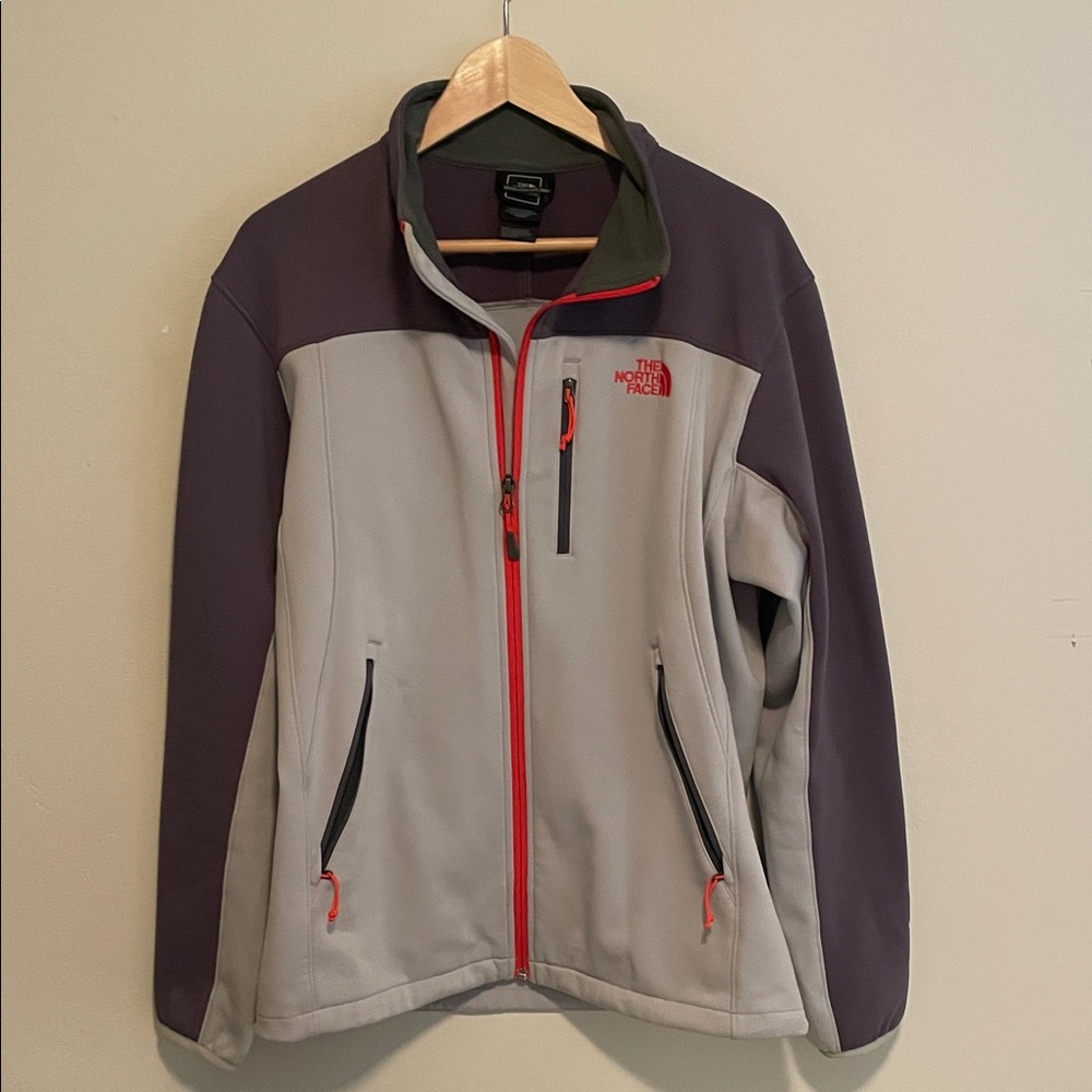 The North Face Two-Tone Jacket with Orange Zipper Size Large Worn - Picture 7 of 10